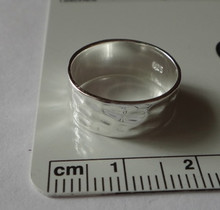 size 5 6 7 8 or 9 Sterling Silver Plain Wide Band Hammered Look Ring