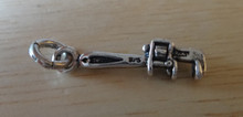Sm 3D Plumber Pipe Wrench Tool Sterling Silver Charm!