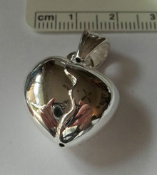 Sterling Silver Lg Puffy Broken Heart Sterling Silver Charm