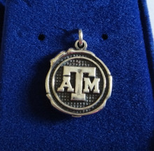 Round Texas A&M University Aggie ATM Sterling Silver Charm