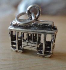 Sm 3D Trolley Cable Streetcar Car Sterling Silver Charm