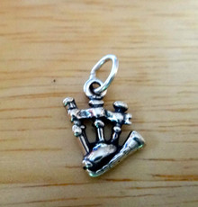 Small 14x12mm Bagpipes Musical Instrument Sterling Silver Charm