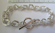 7.5" Sterling Silver 30g Double Fancy Oval Rolo Charm Bracelet