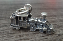 Sterling Silver 15x24mm 3.5g Old West Locomotive Train Engine Charm