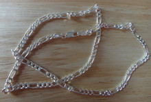 20" Sterling Silver 3.5 mm Heavy 13gr Figaro Necklace Chain