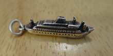 3D 23x7mm Matson Liner Cruise Ship Boat Sterling Silver Charm