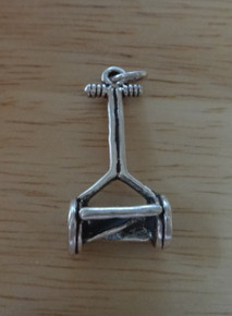 12x29mm Old Fashioned Push Lawn Mower Sterling Silver Charm