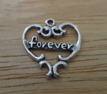 says forever in a Cut Out Heart Sterling Silver Charm!