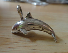 15x27mm 3D Orca Killer Whale Sterling Silver Charm