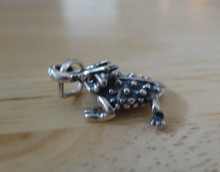 10x16mm Sterling Silver TCU Sm Detail Texas Horned Toad Frog Charm