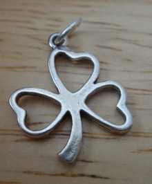 18x22mm Cut out Shamrock St Patrick's Day Sterling Silver Charm