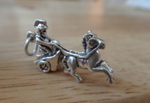 23x13mm Roman Greek Chariot & Horse Race Sterling Silver Charm