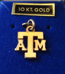 10K Solid Gold 13x14mm Texas A&M University Aggie ATM Charm