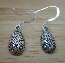 Fleur de Lis Ukrainian style Decorated Easter Egg Sterling Silver Charm Earrings