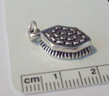 18x10mm Detail Horse Grooming Brush Tack Sterling Silver Charm