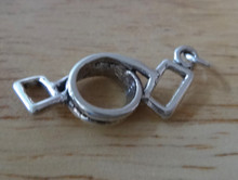 10x18mm Exercise Tension Resistance Cord Sterling Silver Charm