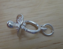 10x18mm Sterling Silver Bright 3D Baby Pacifier Charm