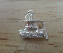 3D 13x13mm Bright Graduation Cap and Diploma Sterling Silver Charm