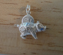 Small Movable Realistic Piggy Bank Sterling Silver Charm