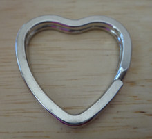 10 Silver base metal Heart shaped Split Keyrings Key Rings