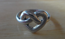 size  6 7 8 or 9  Sterling Silver twl Open Knot Heart Shaped Ring