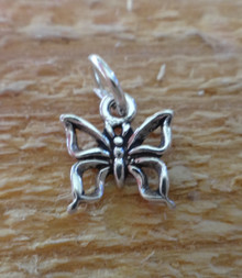 Tiny 10x10mm Open Design Butterfly Sterling Silver Charm