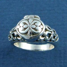 size 5 7 8 or 9 Sterling Silver Movable Oval Prayer Box Ring