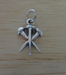 Cross 3 Nails Crossed Sterling Silver Charm