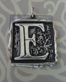 19x22mm Heavy Alphabet Letter Initial E Sterling Silver Charm
