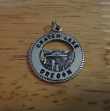 19mm says Crater Lake Oregon Sterling Silver Charm