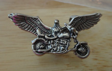 40x20mm Large Heavy Eagle Motorcycle Pendant Sterling Silver Charm