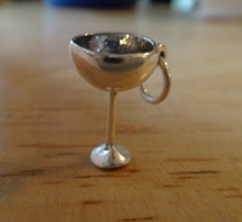 Tall Wedding Champagne Wine Glass Sterling Silver Charm