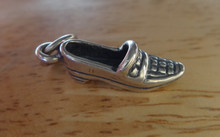 20x5mm 3D detailed Loafer Shoe Sterling Silver Charm