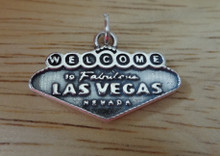 25x16mm Sign says Welcome to Fabulous Las Vegas Nevada Sterling Silver Charm