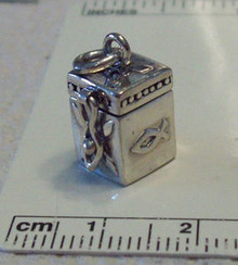 Fish & Cross 6gram Movable Prayer Box Sterling Silver Charm