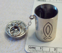 XL 10 gram Movable Prayer Box says Wishes Tube Sterling Silver Charm