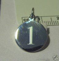 18 mm Sterling Silver Number 1 First Birthday Charm
