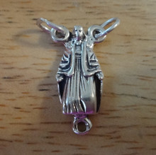 10x20mm Rosary Center with a Pope on it Sterling Silver Charm