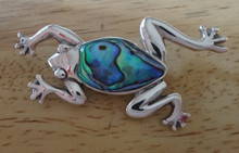 25x50mm Sterling Silver Large Abalone Frog Pin & or Pendant
