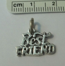 Small says Best Friend Sterling Silver Charm