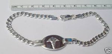 8" Sterling Silver 10g Engraveable Curb Medical Alert Bracelet