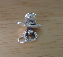 3D 10x14x10mm Baby Pacifier Sterling Silver Charm