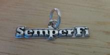 says Semper Fi Marine Military Sterling Silver Charm!