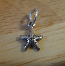Tiny 8x10mm Starfish Seashell Shell Sterling Silver Charm
