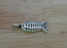Sm Striped Fish Fishing Sterling Silver Charm