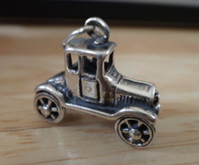 3D 22x20mm Sterling Silver Heavy 5g Old Style Antique Car Charm