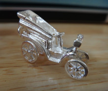 3D 20x30mm Movable Antique Car Sterling Silver Charm
