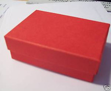 set of FIVE 3x2" Fancy Red Jewelry Gift #32 Box with cotton inside