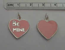 Pink Enamel Says Be Mine Sterling Silver Charm!