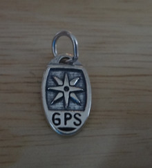9x22mm Oval GPS says Geocacher on back Sterling Silver Charm